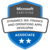 Dynamics 365 Certified: Finance and Operations Apps Developer Associate badge