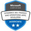Dynamics 365 Certified: Finance and Operations Apps Developer Associate badge