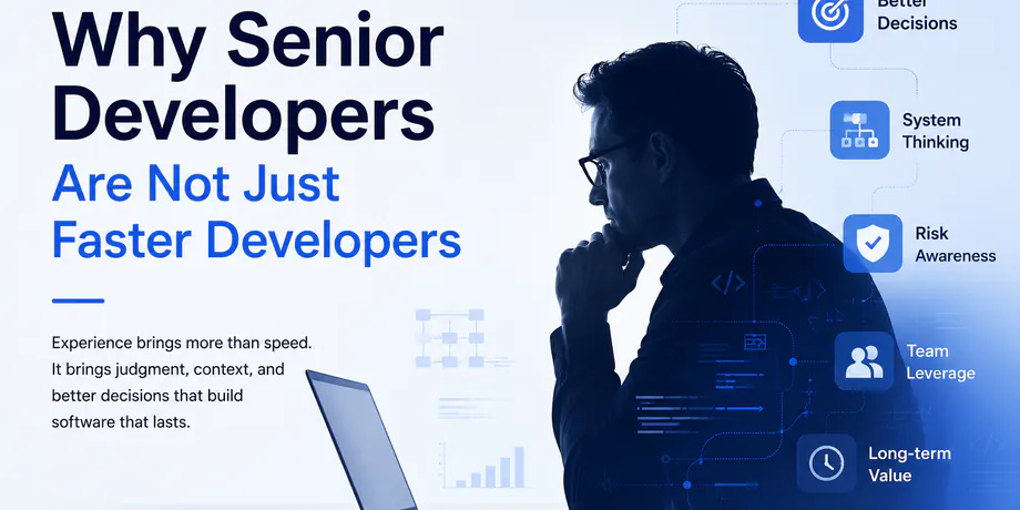 Senior software developer considering system context, engineering risk, team leverage, and long-term value beyond coding speed.