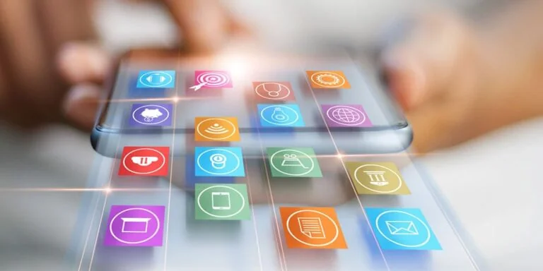 Mobile applications displayed on a smartphone